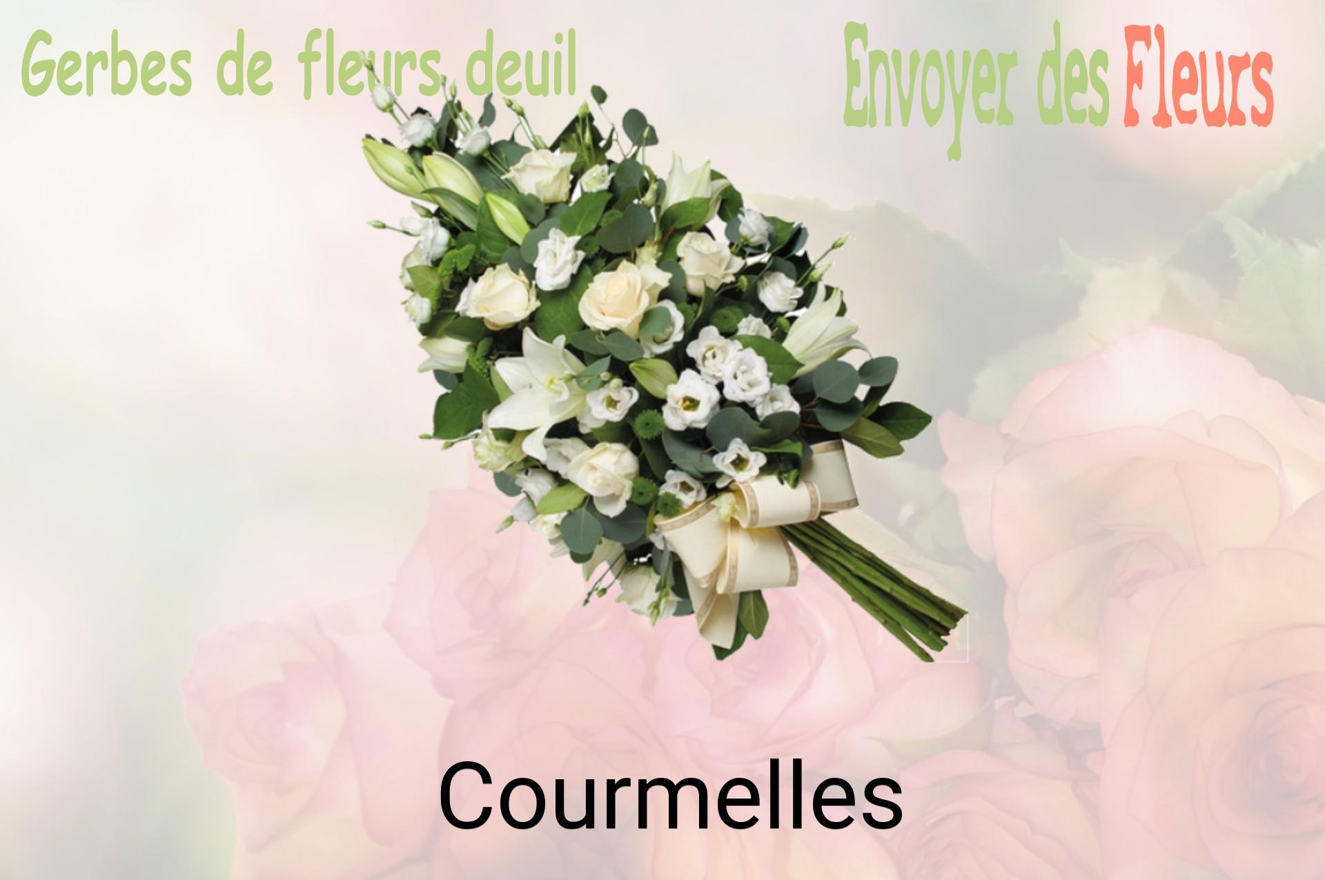 Gerbe de fleurs de deuil livrée à Courmelles